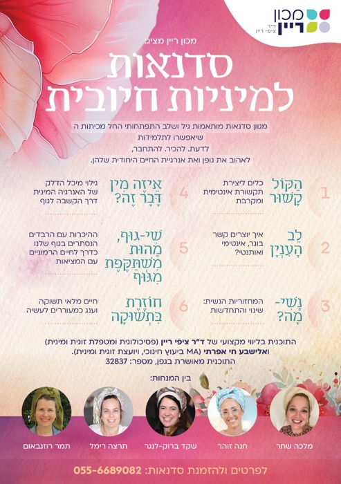 הרצאות בנושאי משפחה, הורות ומיניות